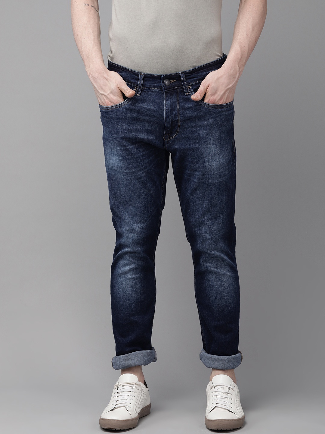 

U.S. Polo Assn. Denim Co. Men Blue Woody Slim Fit Heavy Fade Mid-Rise Stretchable Jeans