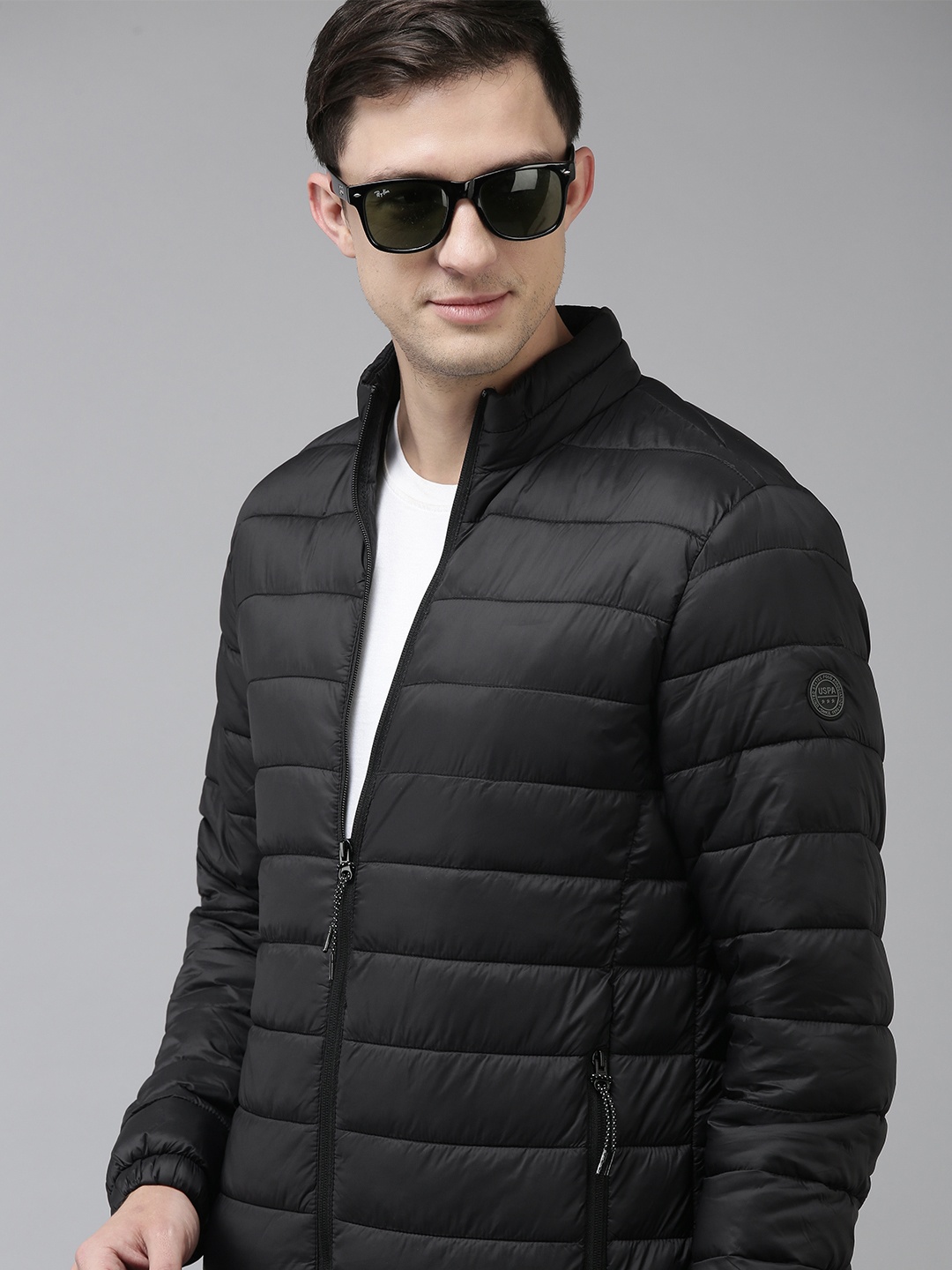 

U S Polo Assn Men Black Solid Puffer Jacket