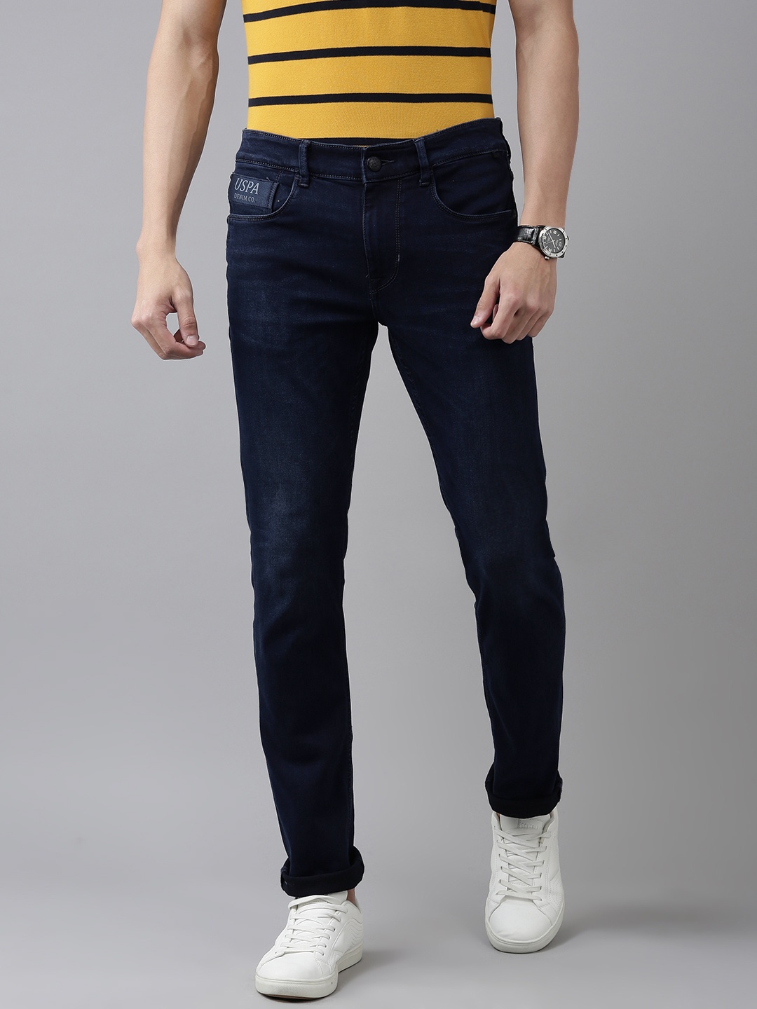 

U.S. Polo Assn. Denim Co. Men Blue Regallo Skinny Light Fade Mid-Rise Stretchable Jeans