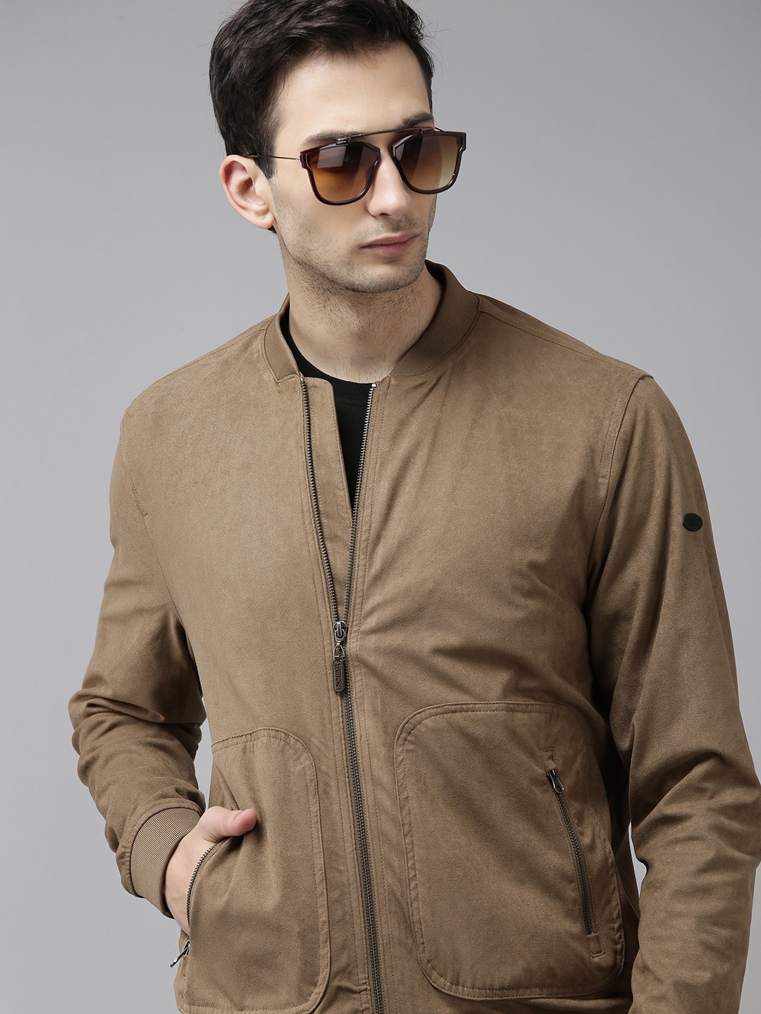 

U S Polo Assn Men Brown Solid Tailored Jackets