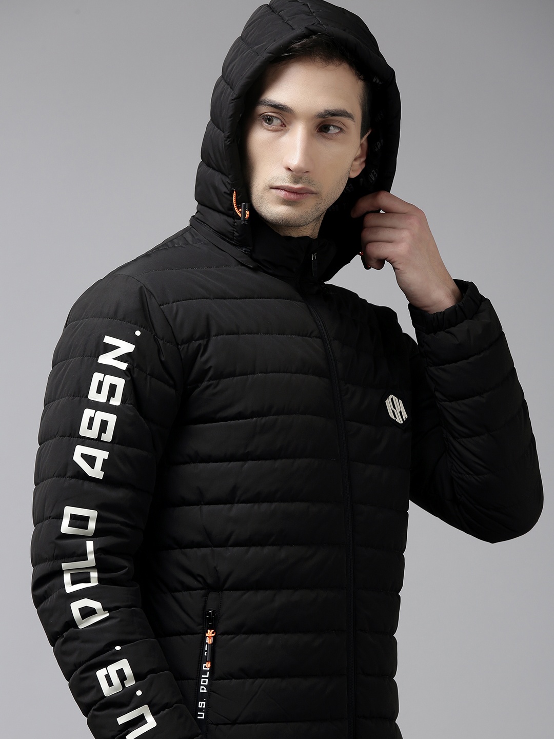 

U.S. Polo Assn. Denim Co. Men Black Printed Puffer Jacket