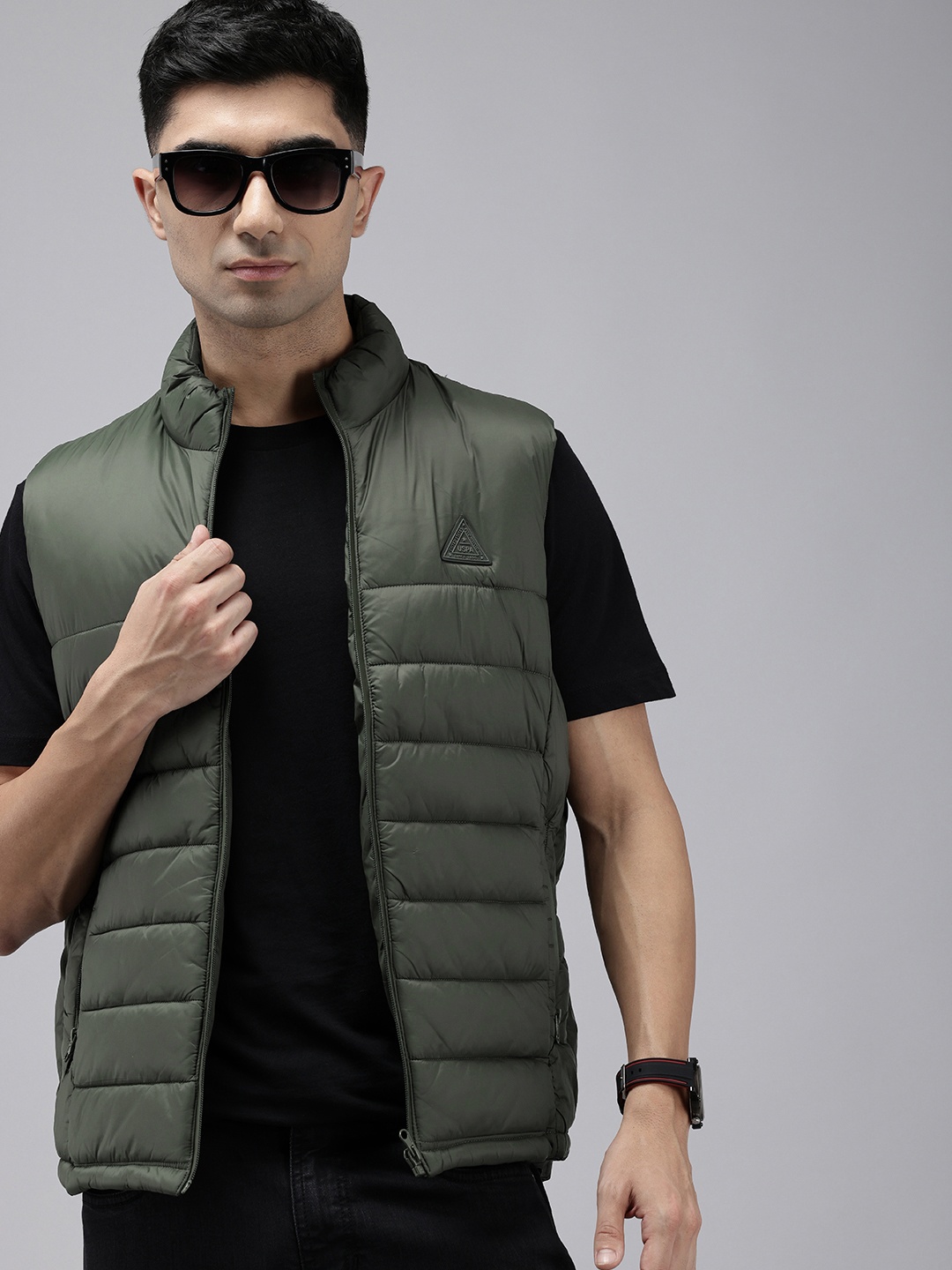 

U.S. Polo Assn. Sleeveless Water Proof Coated Padded Jacket, Olive