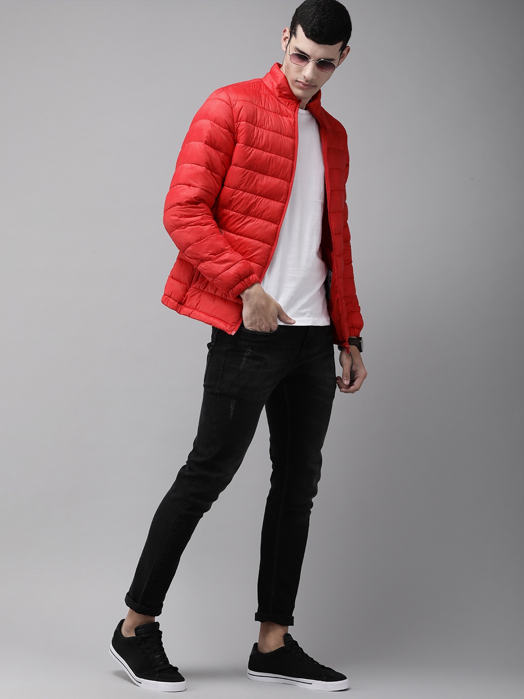 

U S Polo Assn Men Red Solid Puffer Jacket