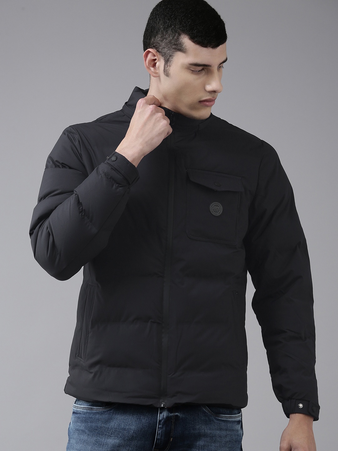 

U S Polo Assn Men Navy Blue Puffer Jacket