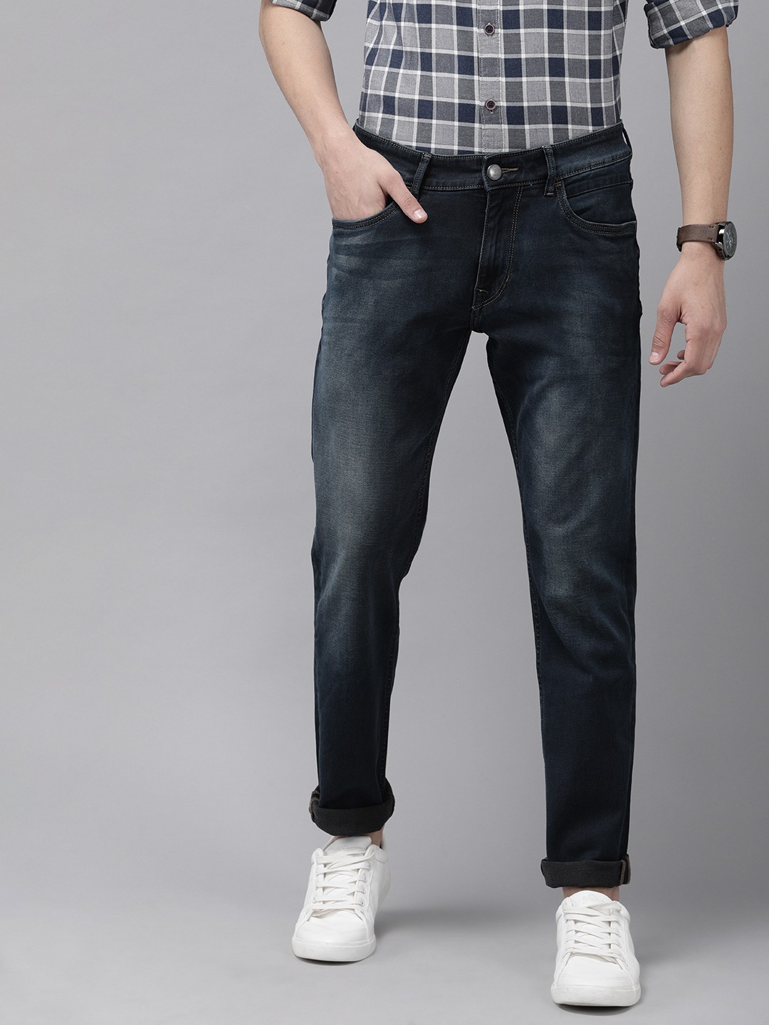 

U S Polo Assn Denim Co Men Blue Slim Tapered Fit Light Fade Jeans