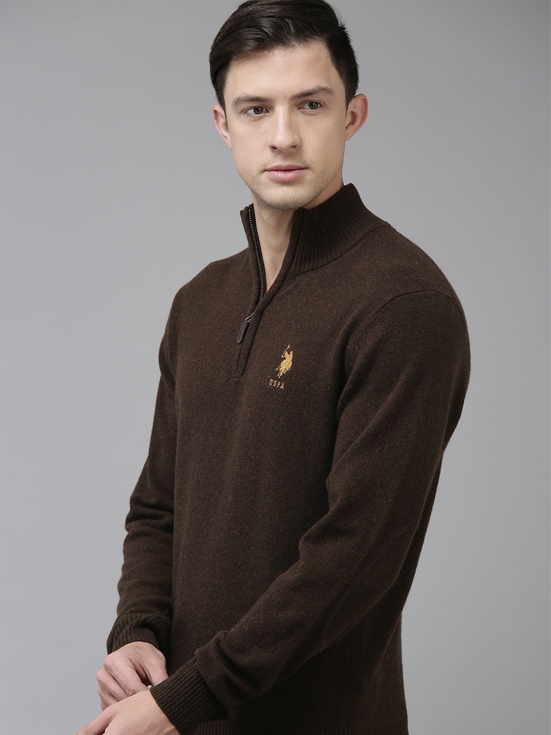 

U S Polo Assn Men Coffee Brown Pullover Sweater