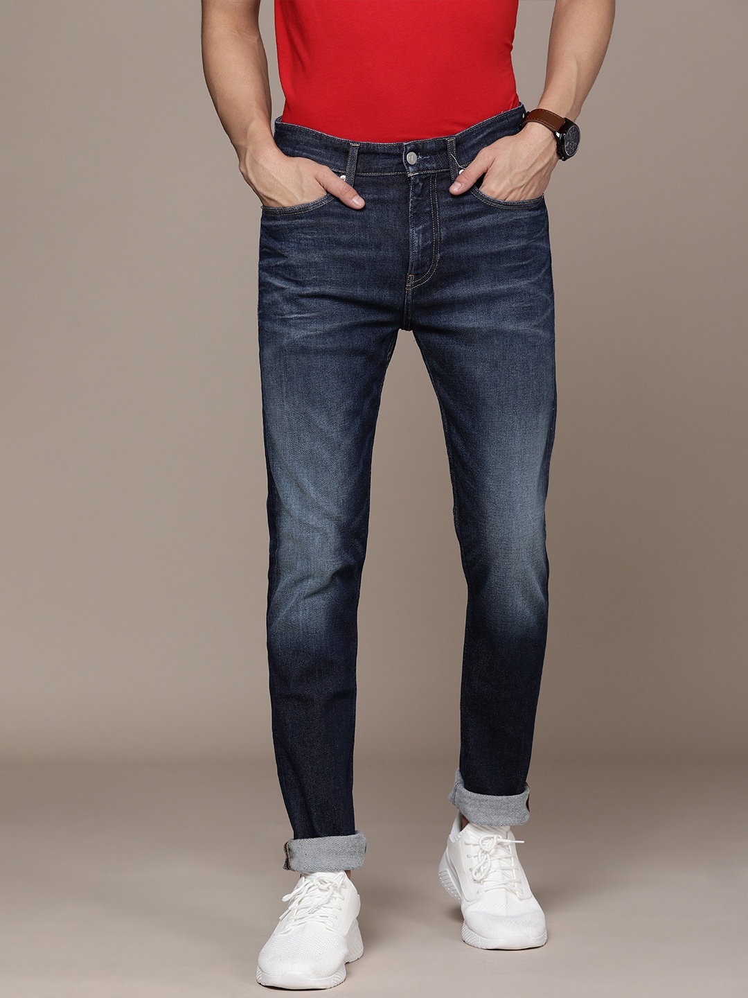 

Calvin Klein Jeans Men Blue Skinny Fit Heavy Fade Stretchable Jeans