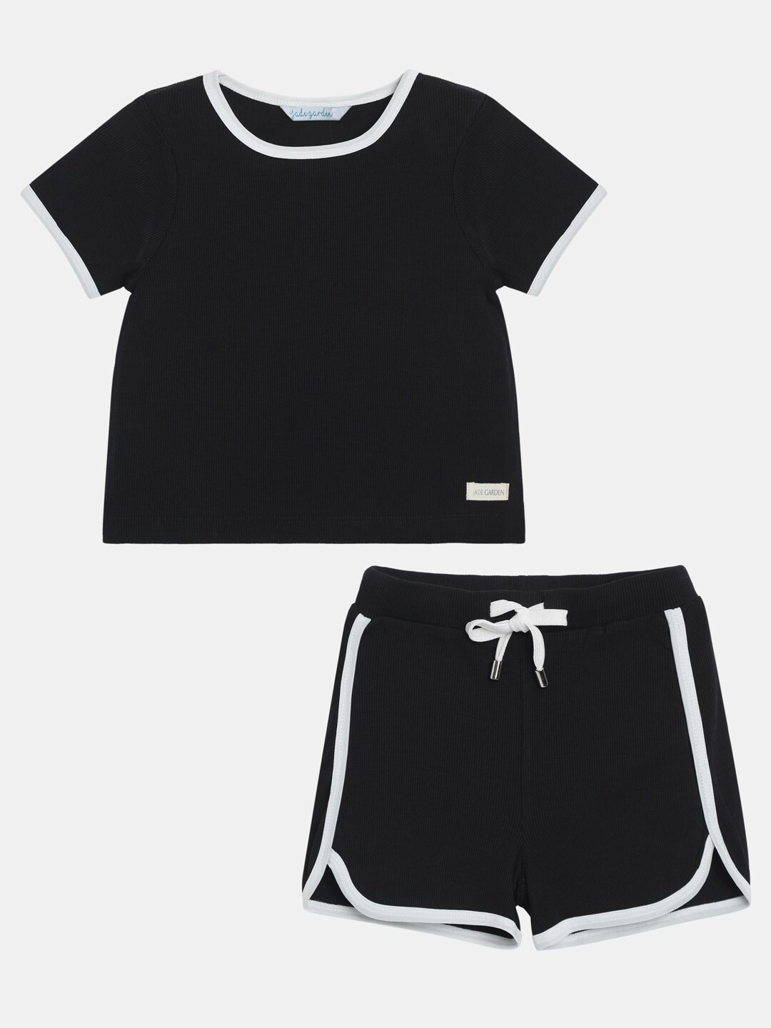 

Jade Garden Girls Black Sustainable T-shirt with Shorts