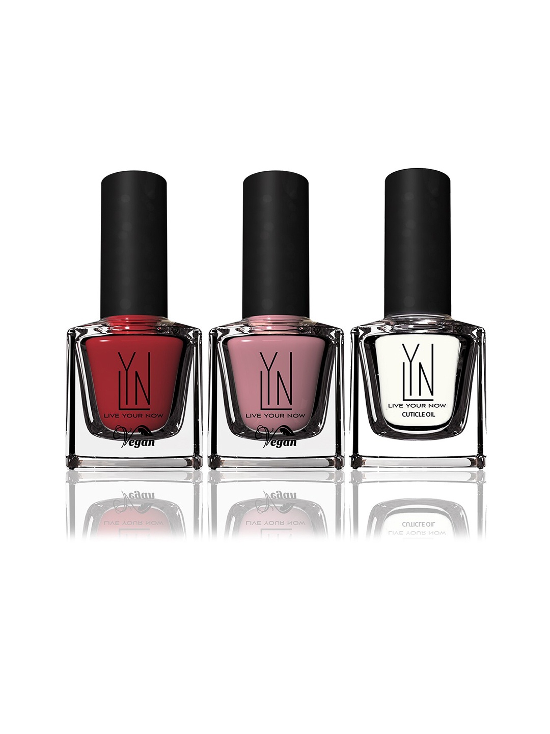 

LYN LIVE YOUR NOW Set of 2 Fast Dry Non Toxic Nail Polish & 1 Cuticle Oil, Red