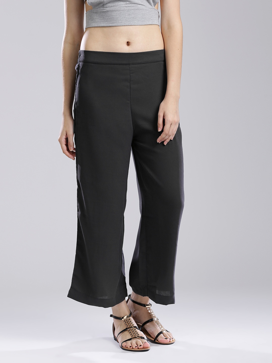 

W Women Charcoal Grey Palazzo Trousers