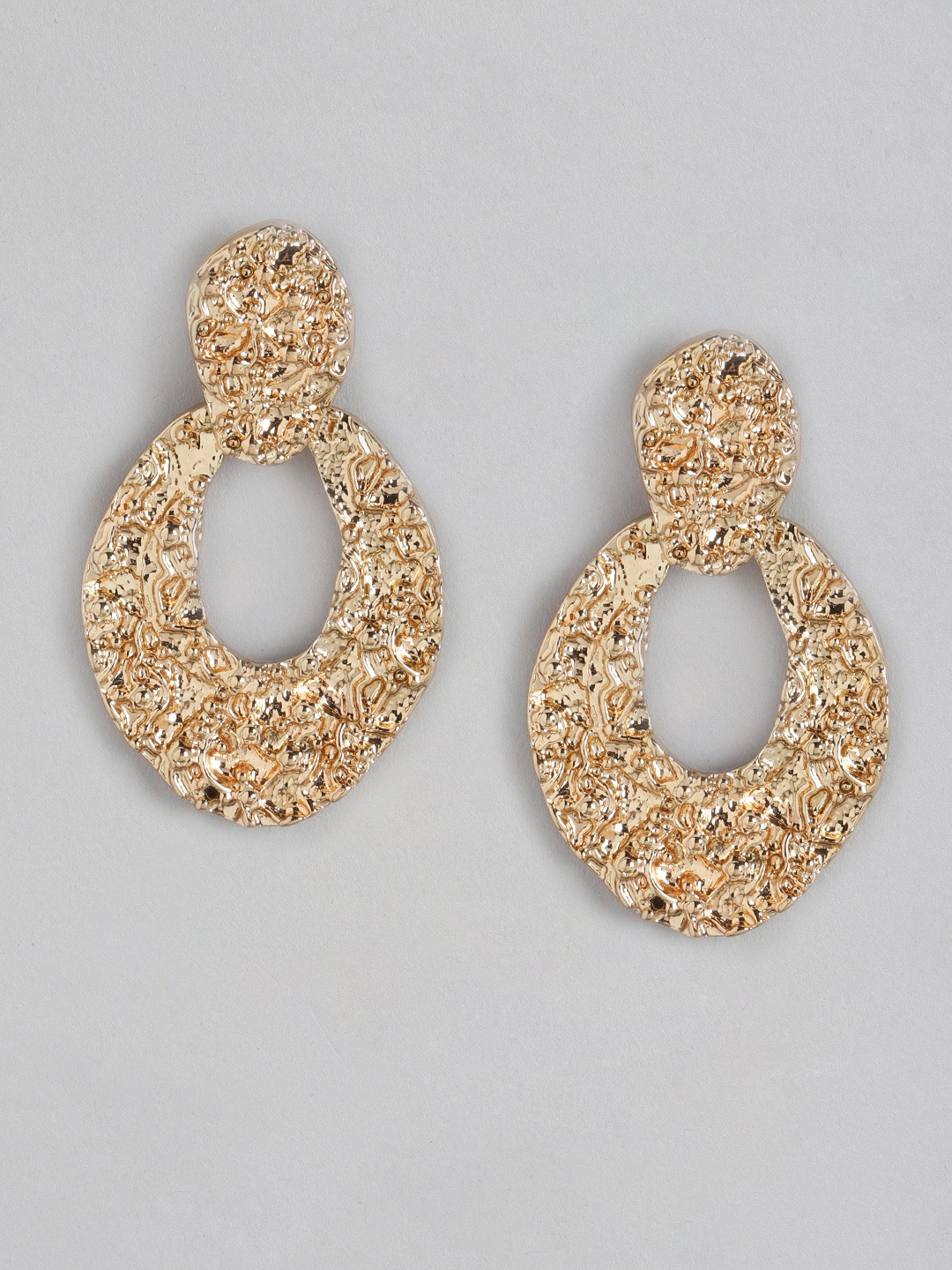 

DressBerry Gold-Plated Oval Drop Earrings