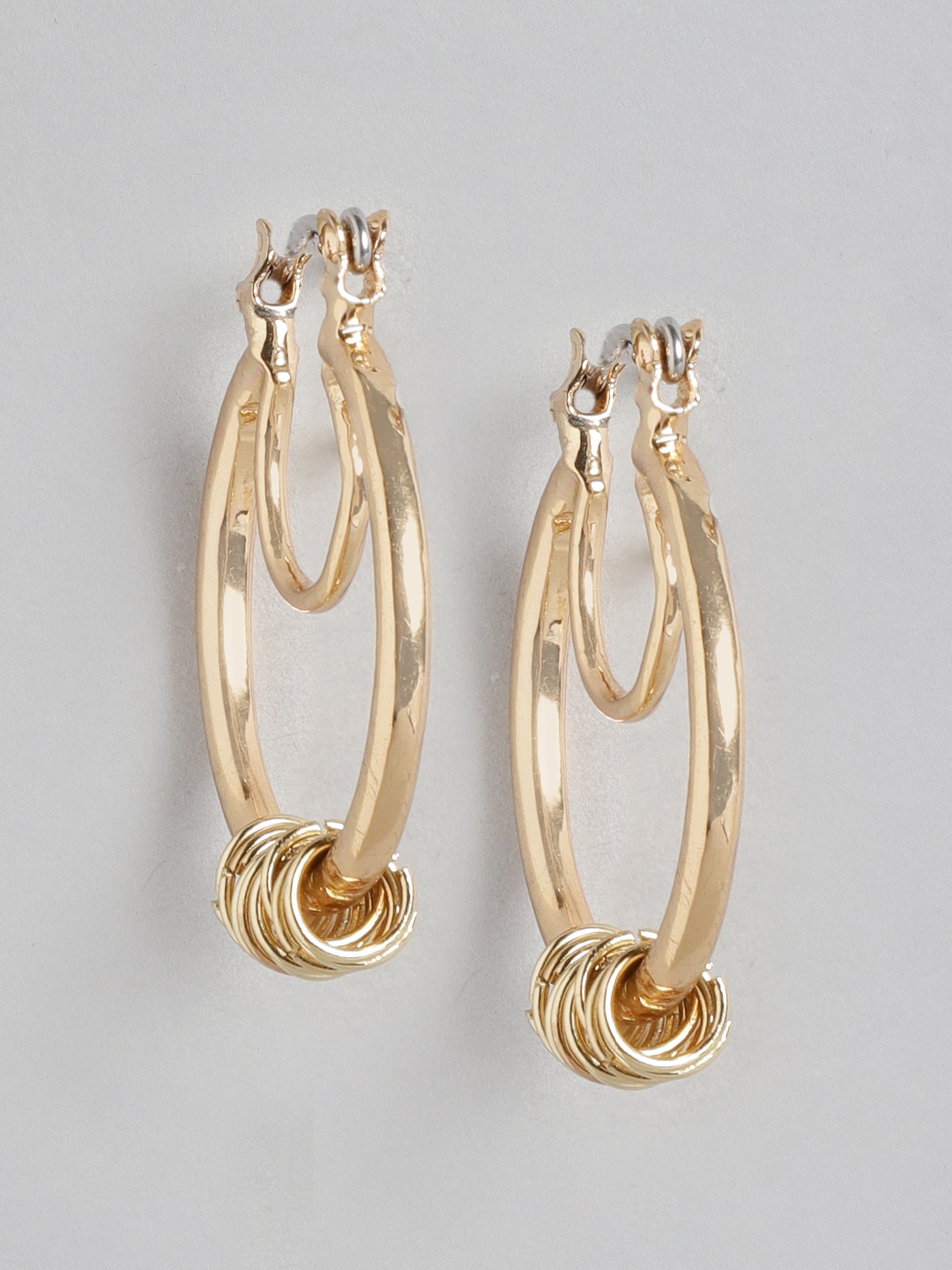 

DressBerry Gold-Plated Crescent Shaped Statement Hoops