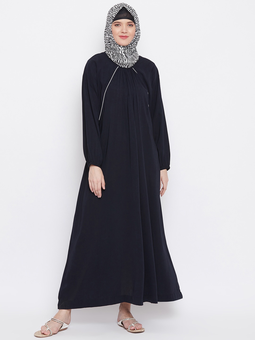 

MOMIN LIBAS Women Navy-Blue Solid Abaya Burqa
