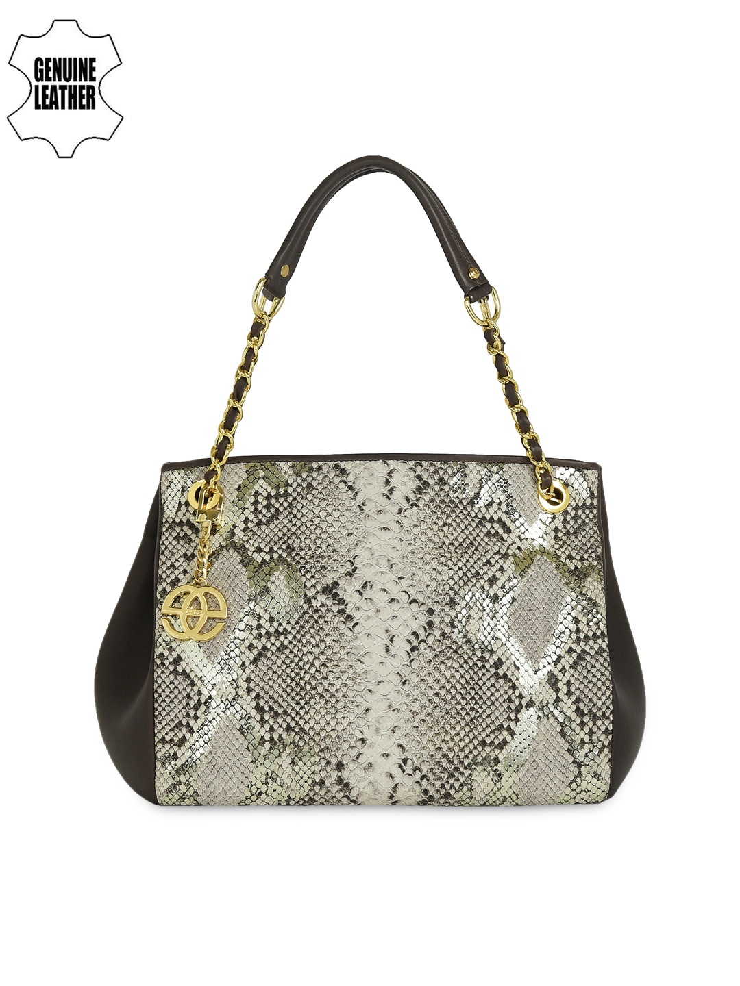 

Eske Black & Grey Genuine Leather Shoulder Bag