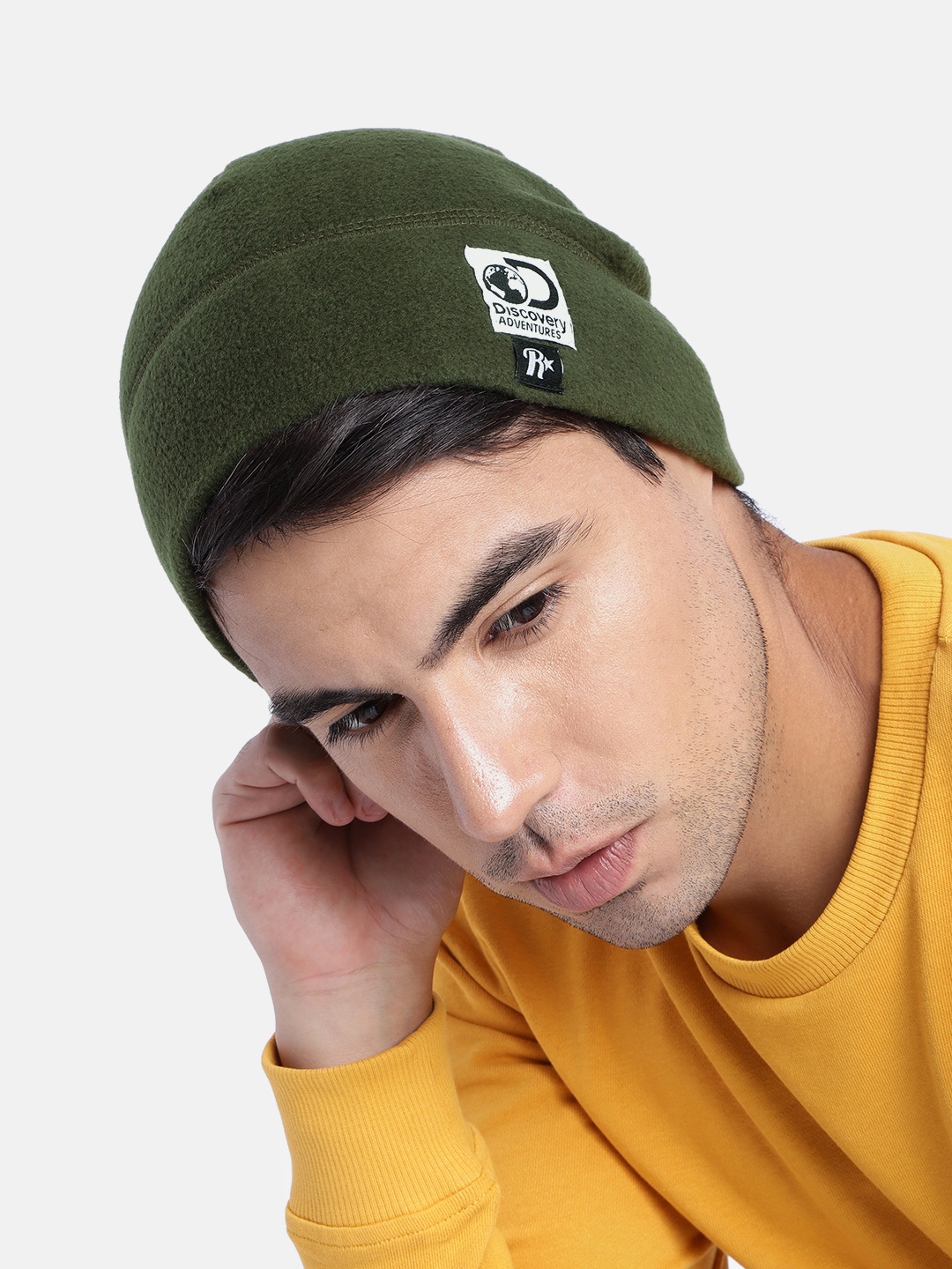 

Roadster x Discovery Adventures Unisex Olive Green Solid Beanie