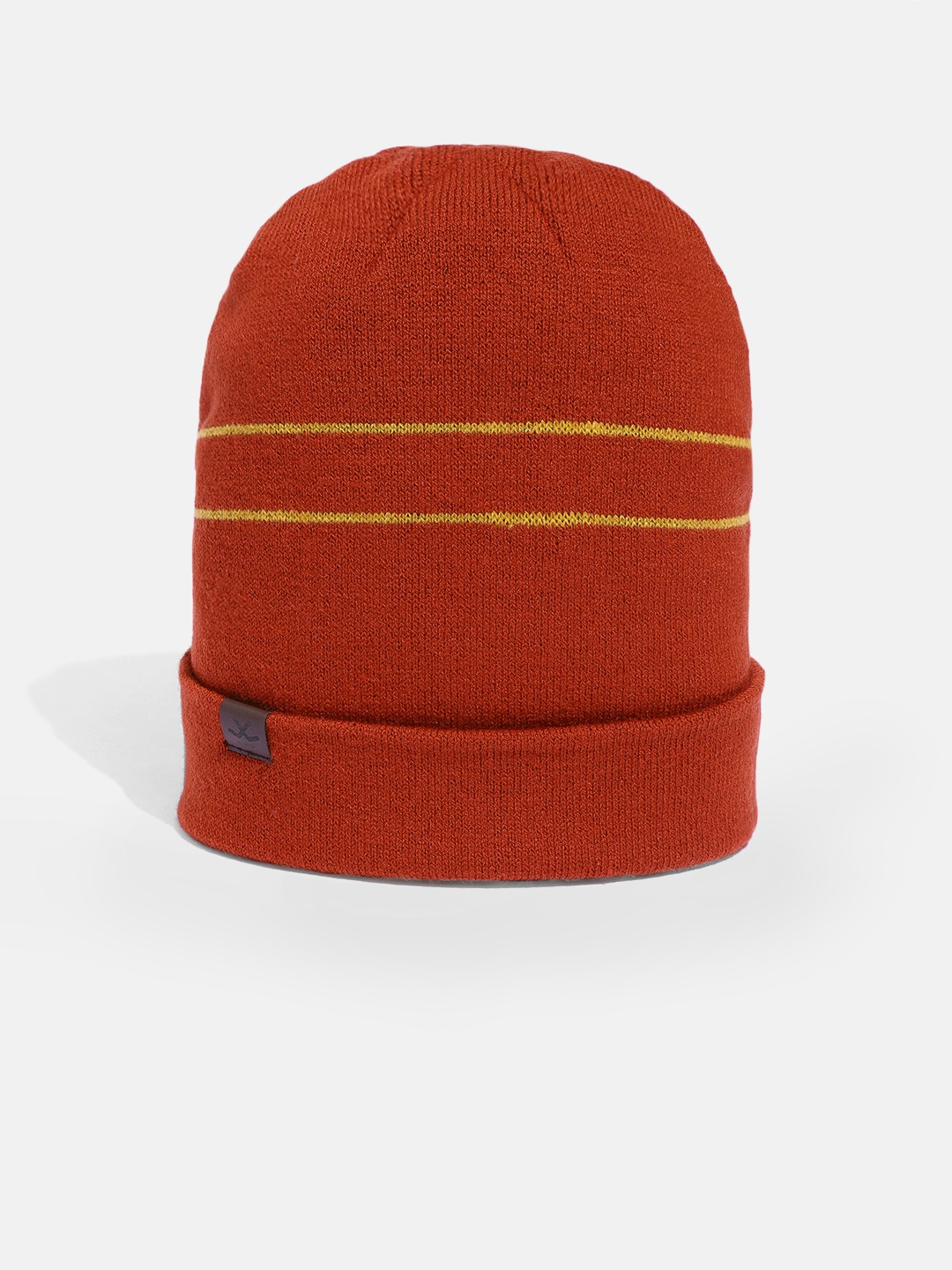 

WROGN Unisex Rust Orange & Yellow Acrylic Beanie