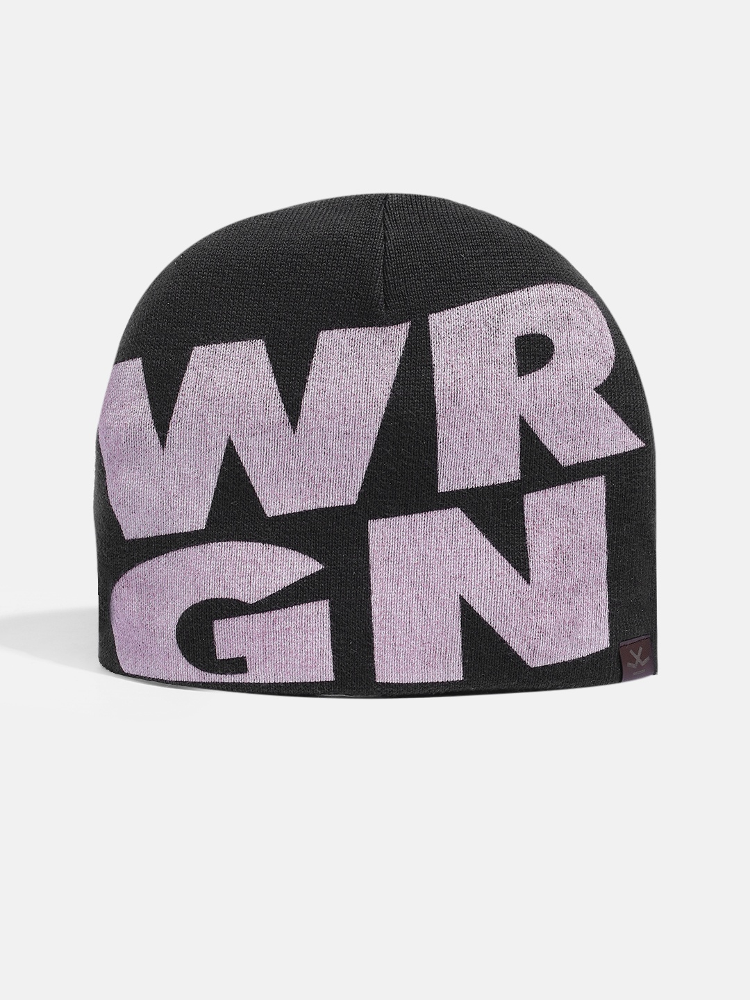 

WROGN Unisex Black & Mauve Solid Acrylic Beanie Cap