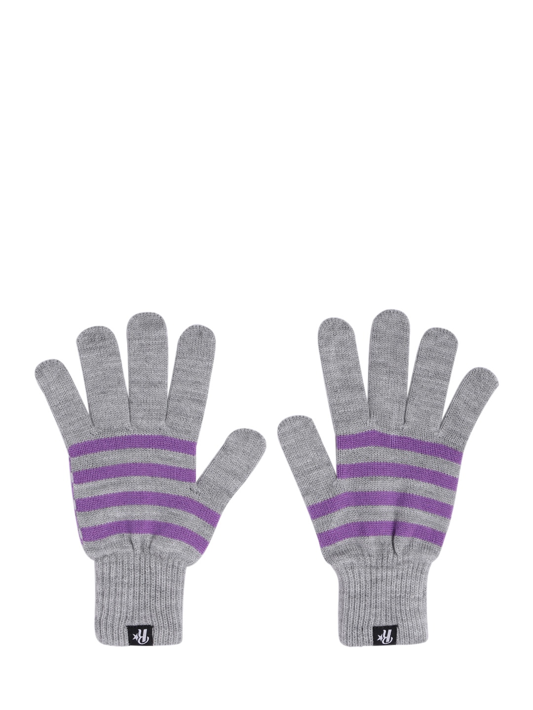 

Roadster Women Grey & Purple Striped Hand Gloves