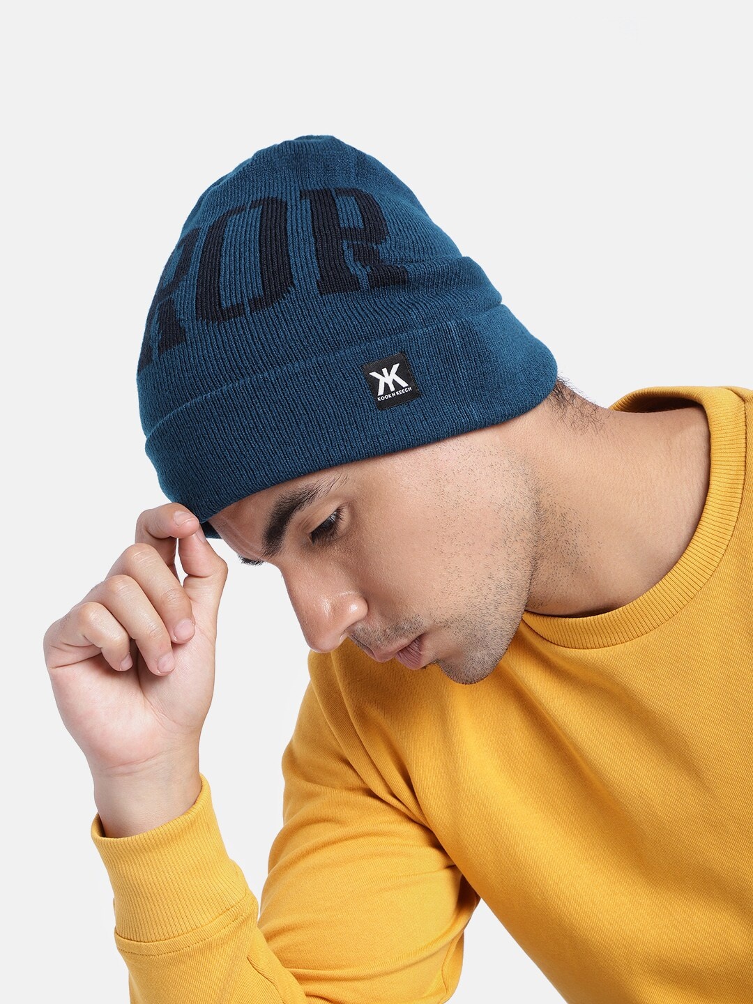 

Kook N Keech Unisex Blue Self-Design Beanie