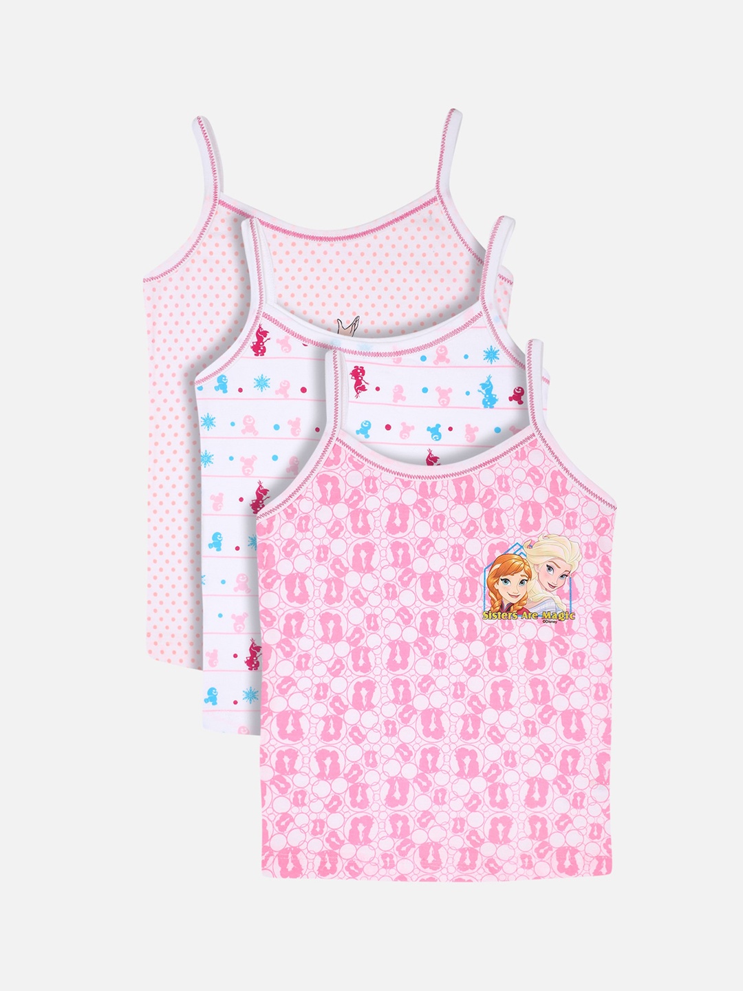 

Bodycare Kids Pack of 3 Girls Shoulder Straps Frozen Printed Vests, Multi