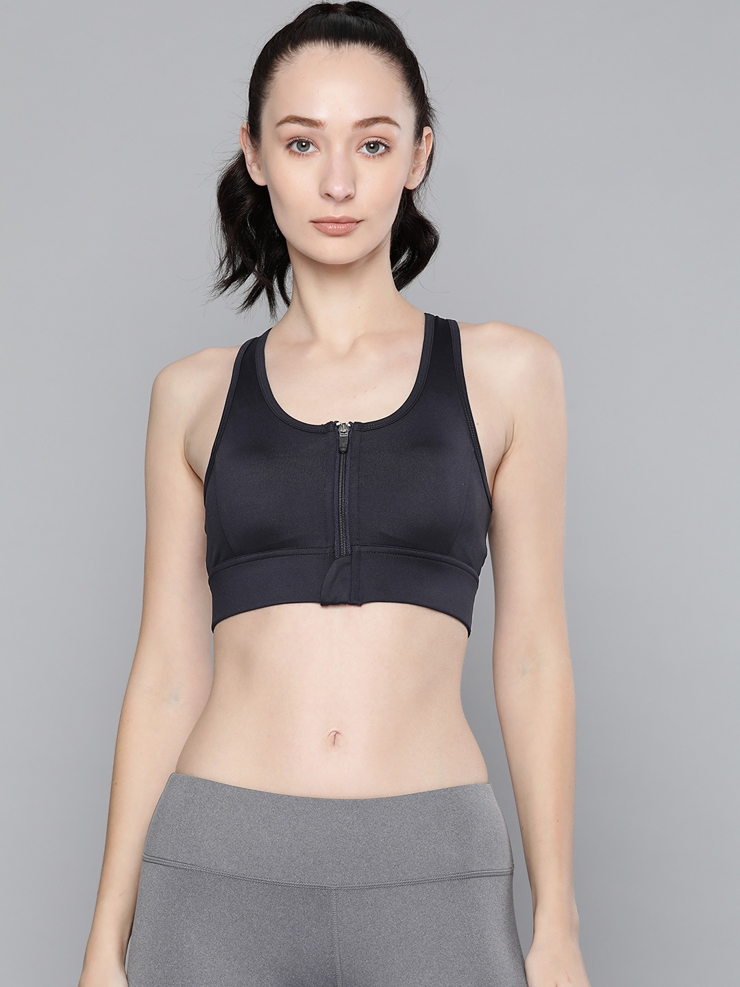 

Fitkin Navy Blue Workout Bra - Lightly Padded