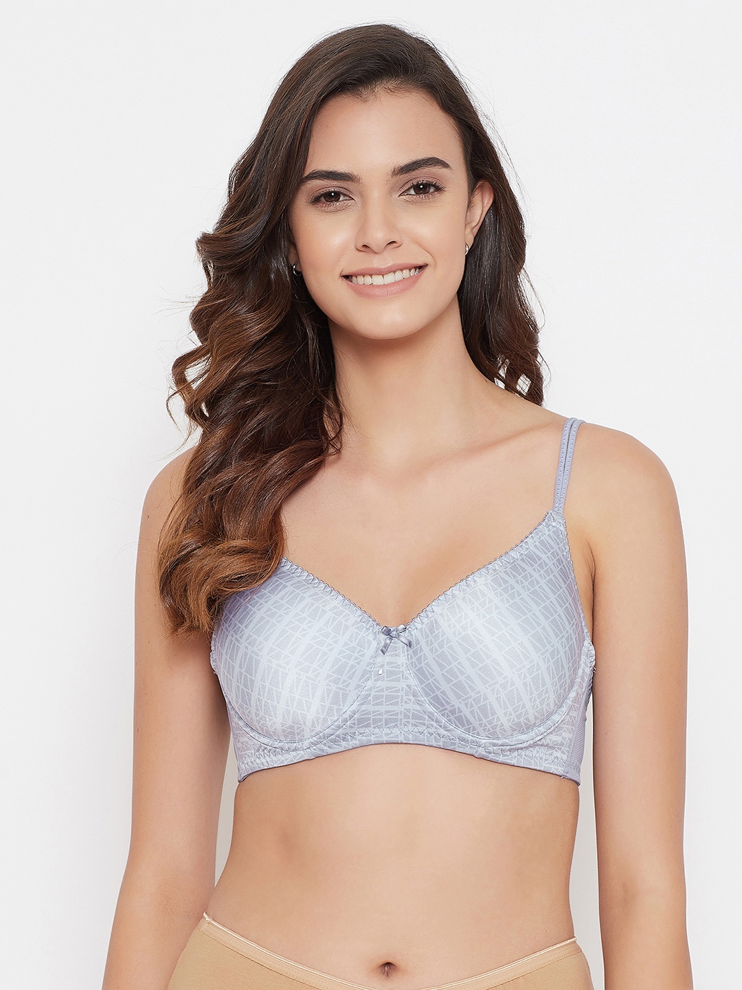 

Clovia Lavender Geometric T-shirt Bra Full Coverage Underwired Lightly Padded