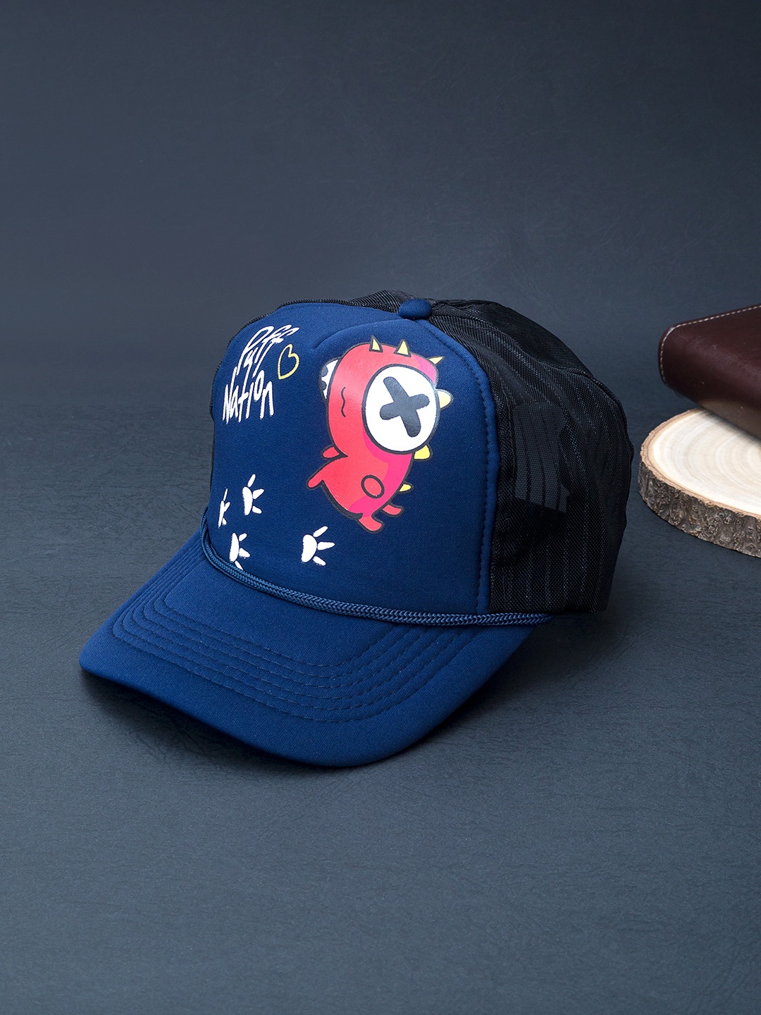 

Golden Peacock Men Navy Blue & Red Printed Baseball Cap