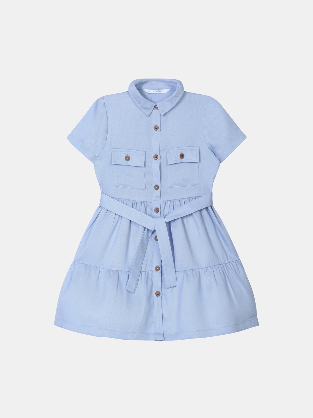 

Jade Garden Girls Blue Solid Shirt Sustainable Dress