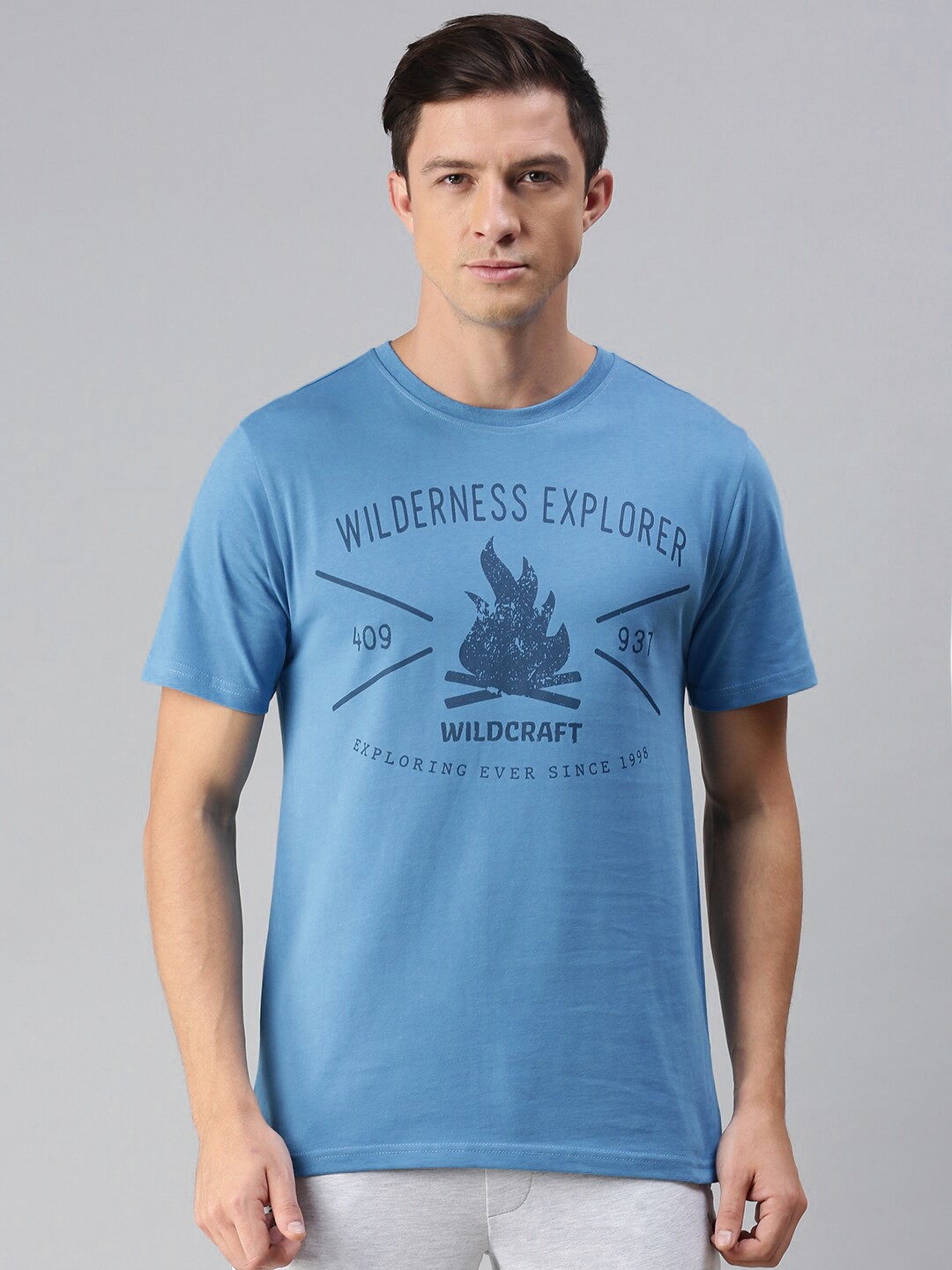 

Wildcraft Men Blue Typography Printed T-shirt