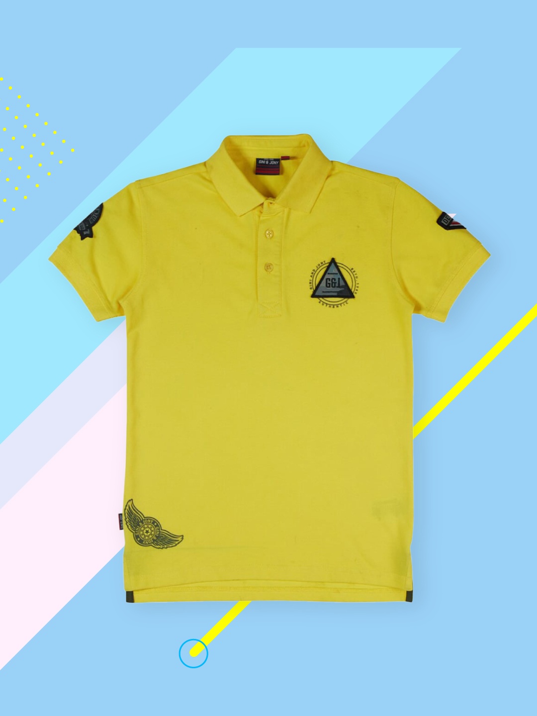 

Gini and Jony Boys Yellow Polo Collar Pure Cotton T-shirt