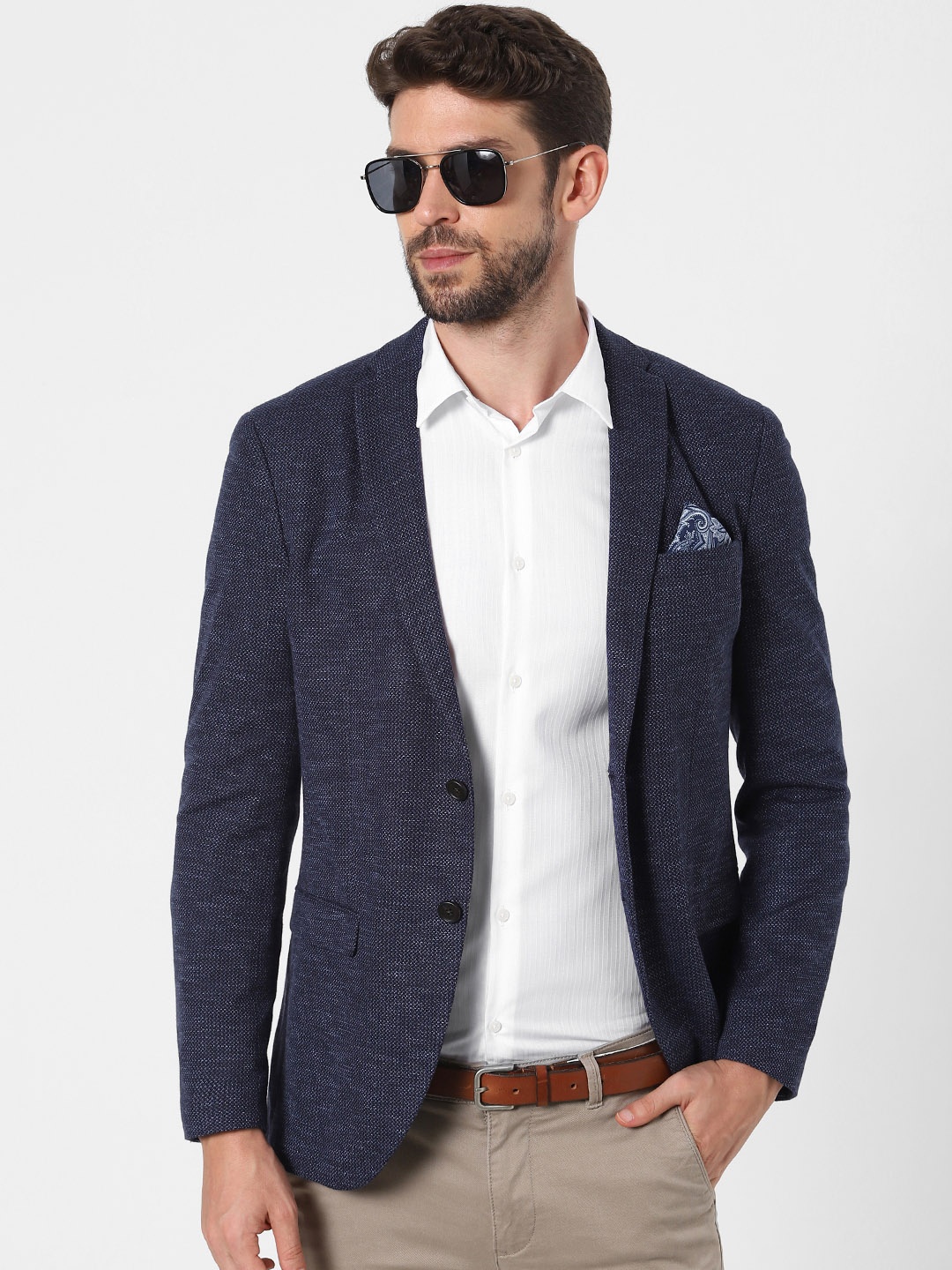

SELECTED Men White Self-design Slim Fit Formal Shirt