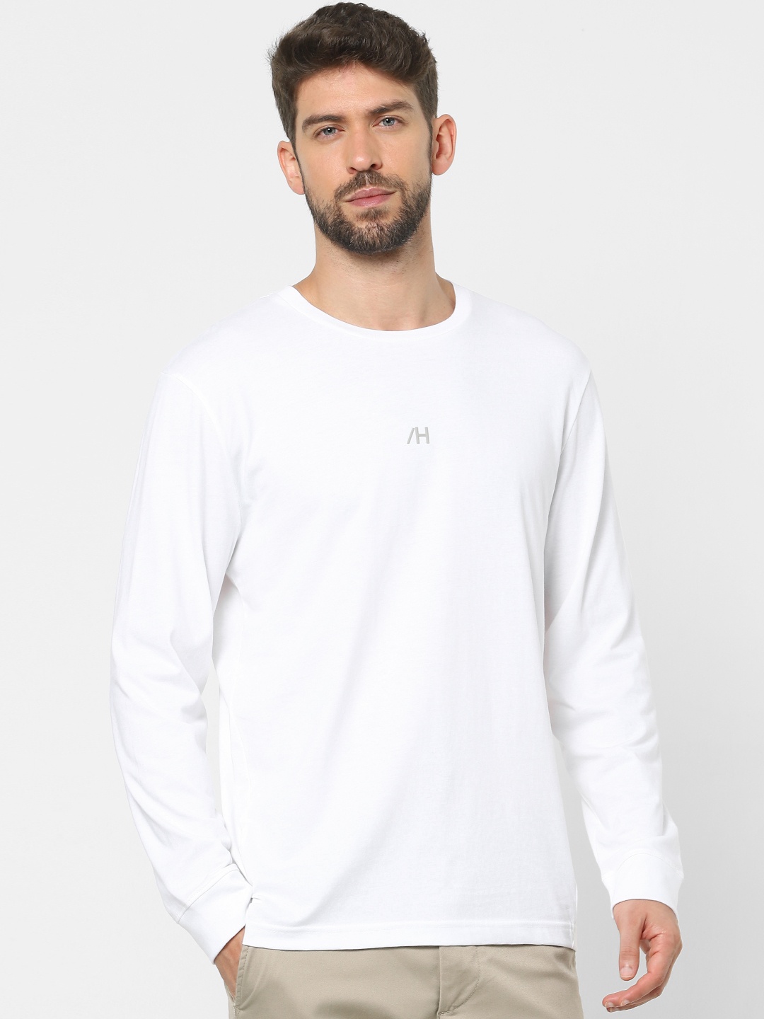 

SELECTED Men White Print Detail T-shirt