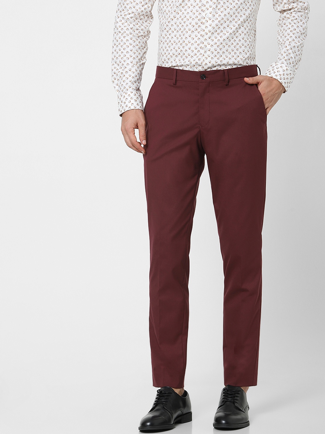 

SELECTED Men Maroon Slim Fit Trousers