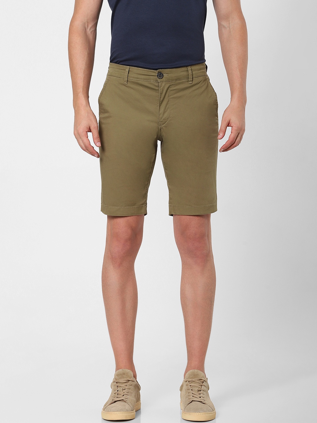 

SELECTED Men Brown Solid Slim Fit Chino Shorts