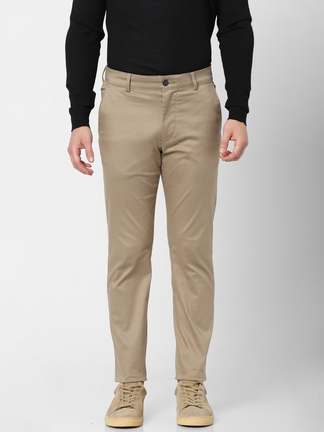 

SELECTED Men Beige Slim Fit Chinos Trousers