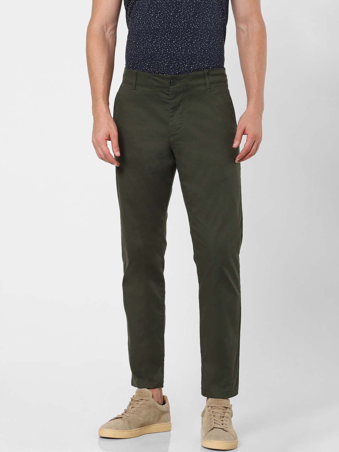 

SELECTED Men Olive Green Slim Fit Chinos Trousers