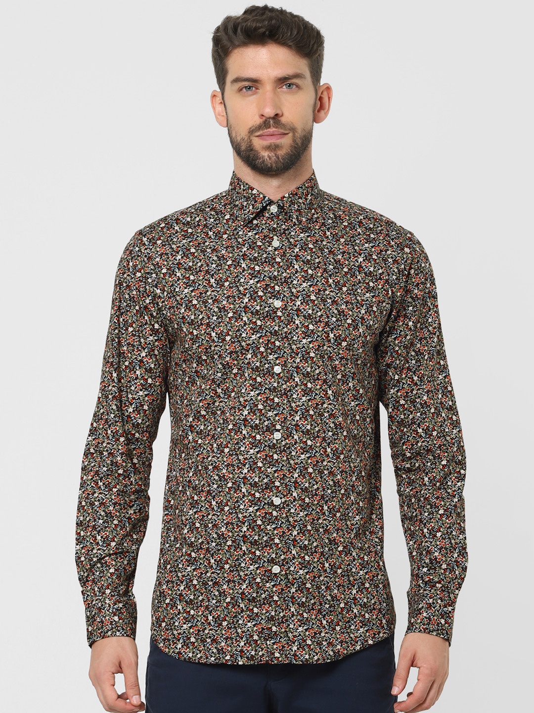 

SELECTED Men Multicoloured Ditsy Floral Printed Opaque Organic Cotton Casual Shirt, Multi