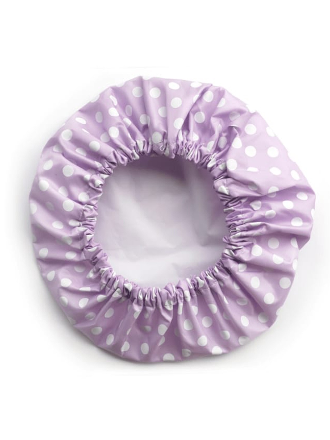 

basicare Purple & White Polka Dot printed Shower Cap