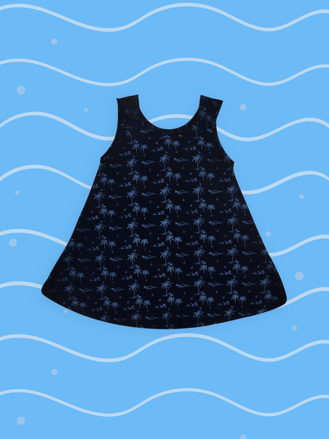 

Gini and Jony Girls Navy Blue Conversational Printed Sequined Detailed A-Line Top