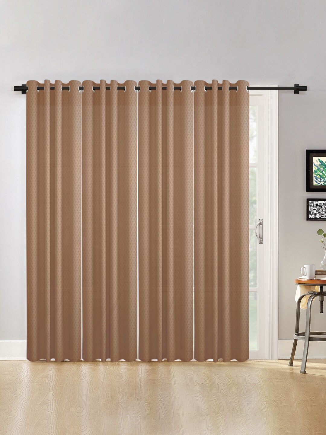 

HOSTA HOMES Brown Set of 4 Long Door Curtain