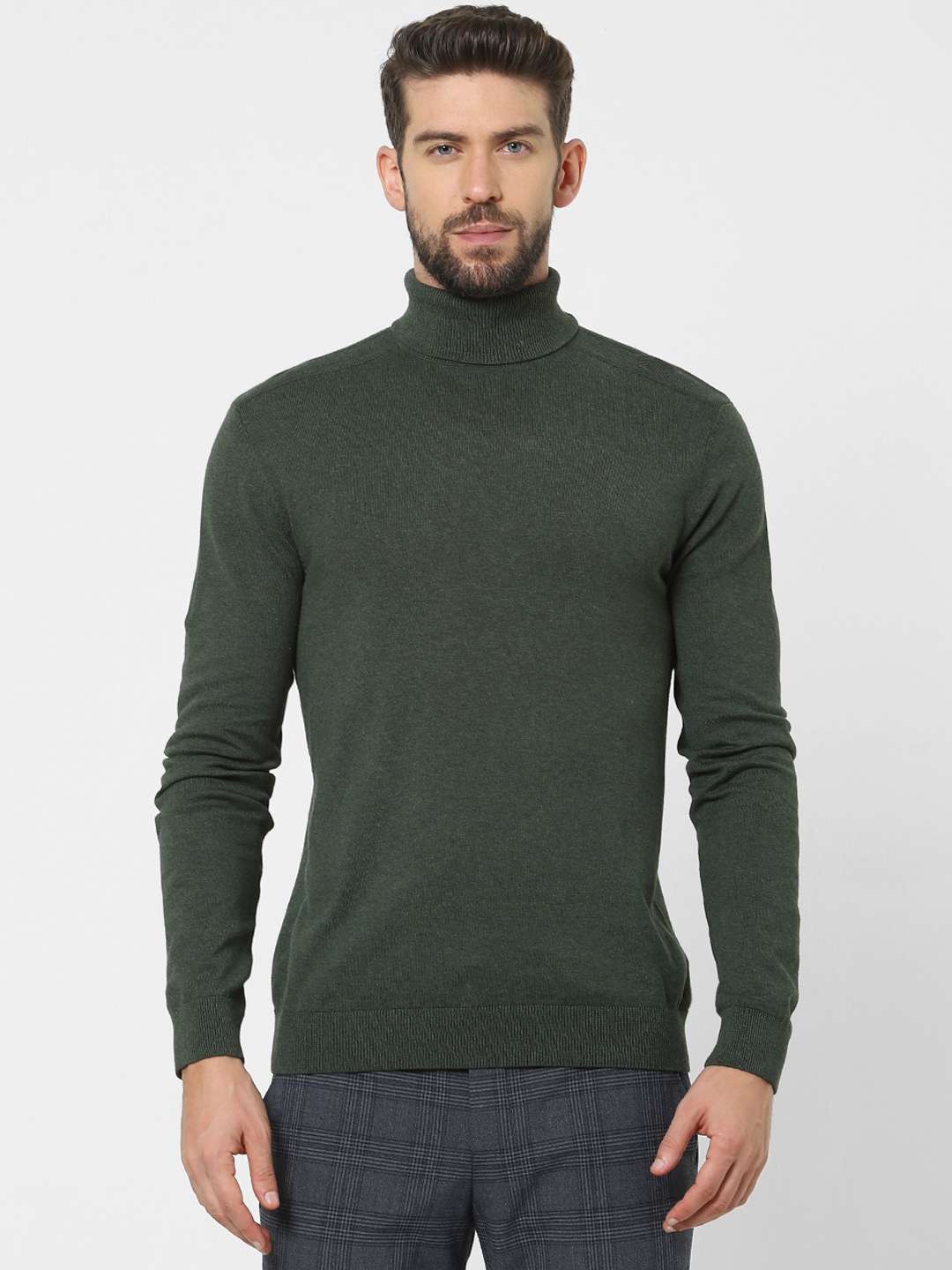 

SELECTED Men Green Turtle Neck Sweatshirt