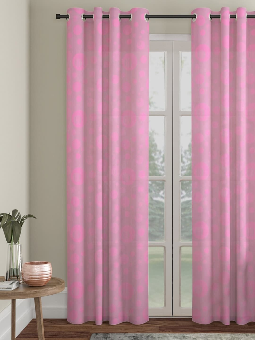 

HOSTA HOMES Pink Geometric Door Curtain