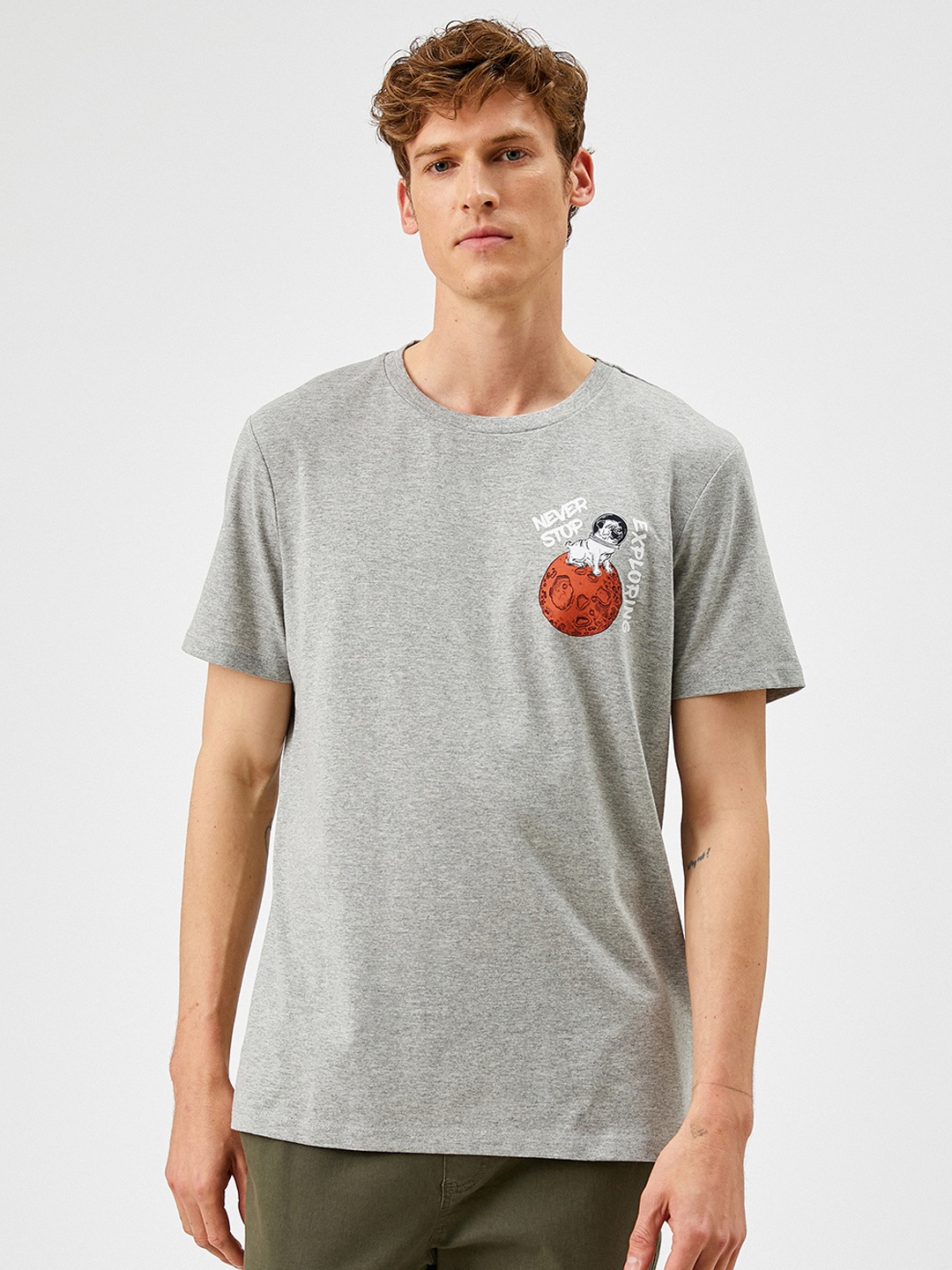 

Koton Men Grey Melange T-shirt