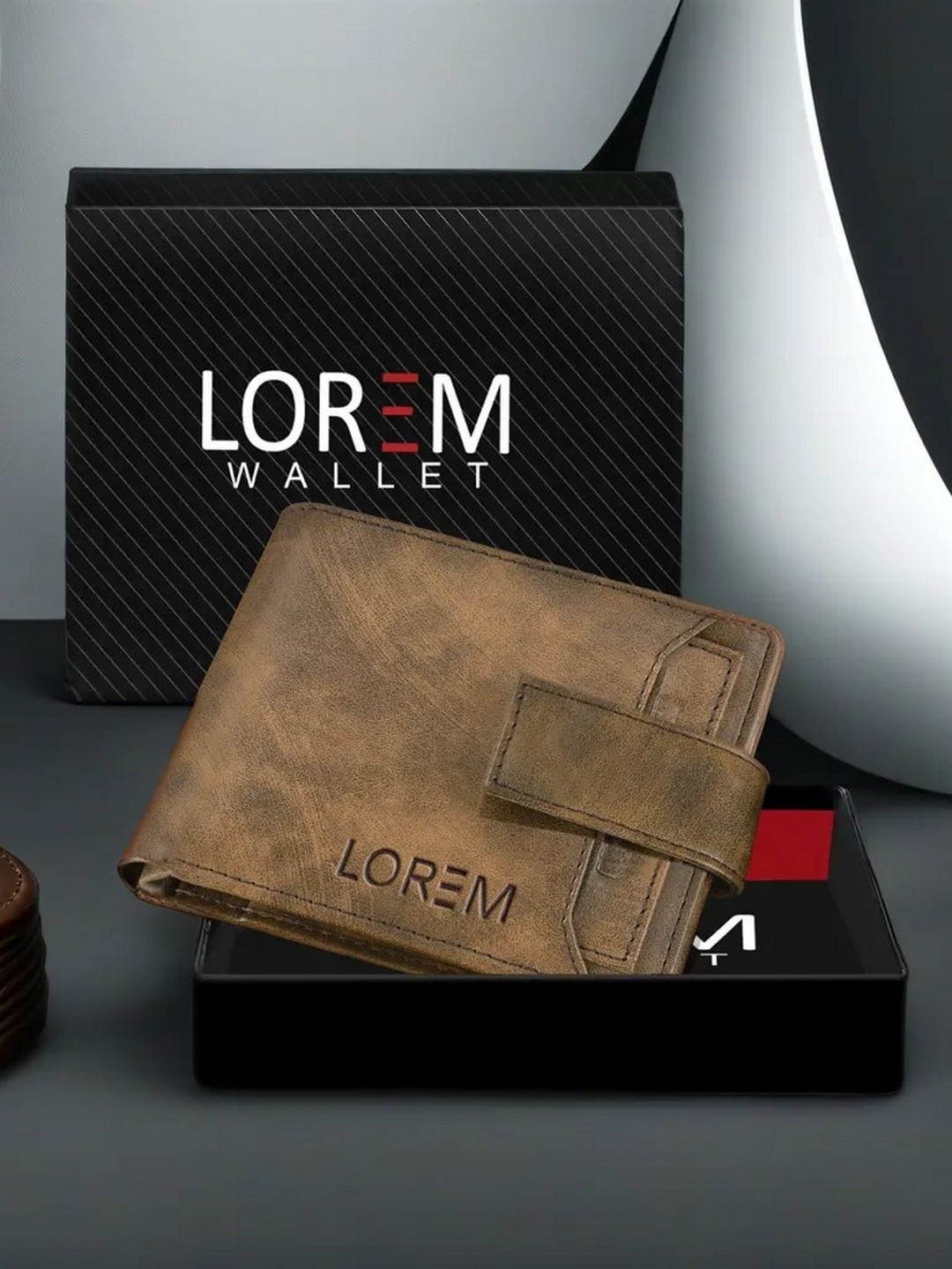 

LOREM Men Brown Textured Synthetic Leather Two Fold Wallet