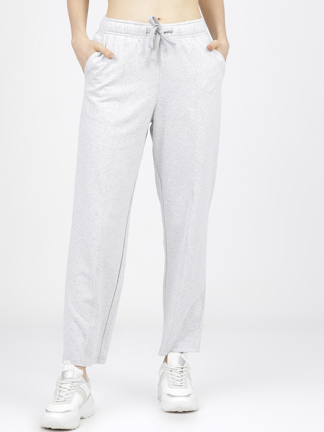 

Tokyo Talkies Women White Solid Track Pants