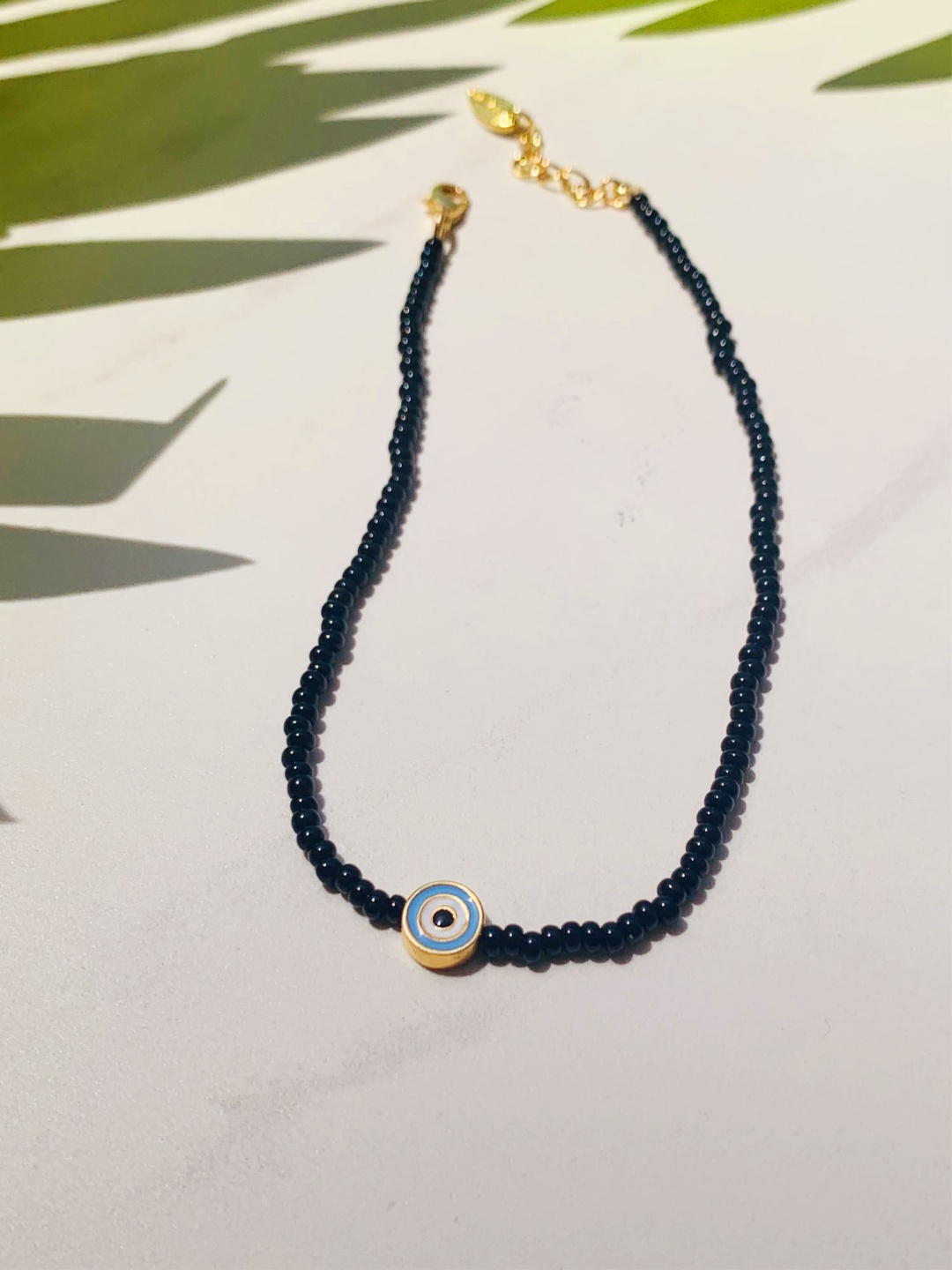 

Amaltaas Gold-Plated Black Nazar EvilEye Anklet