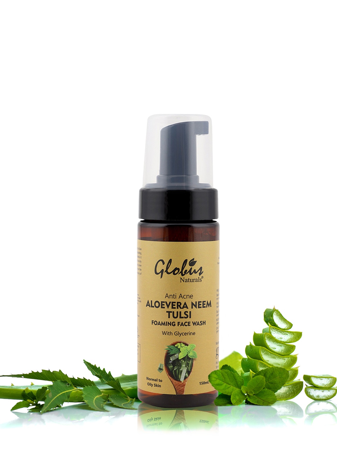 

Globus Naturals Brown Aloe Vera Neem Tulsi Foaming Face Wash