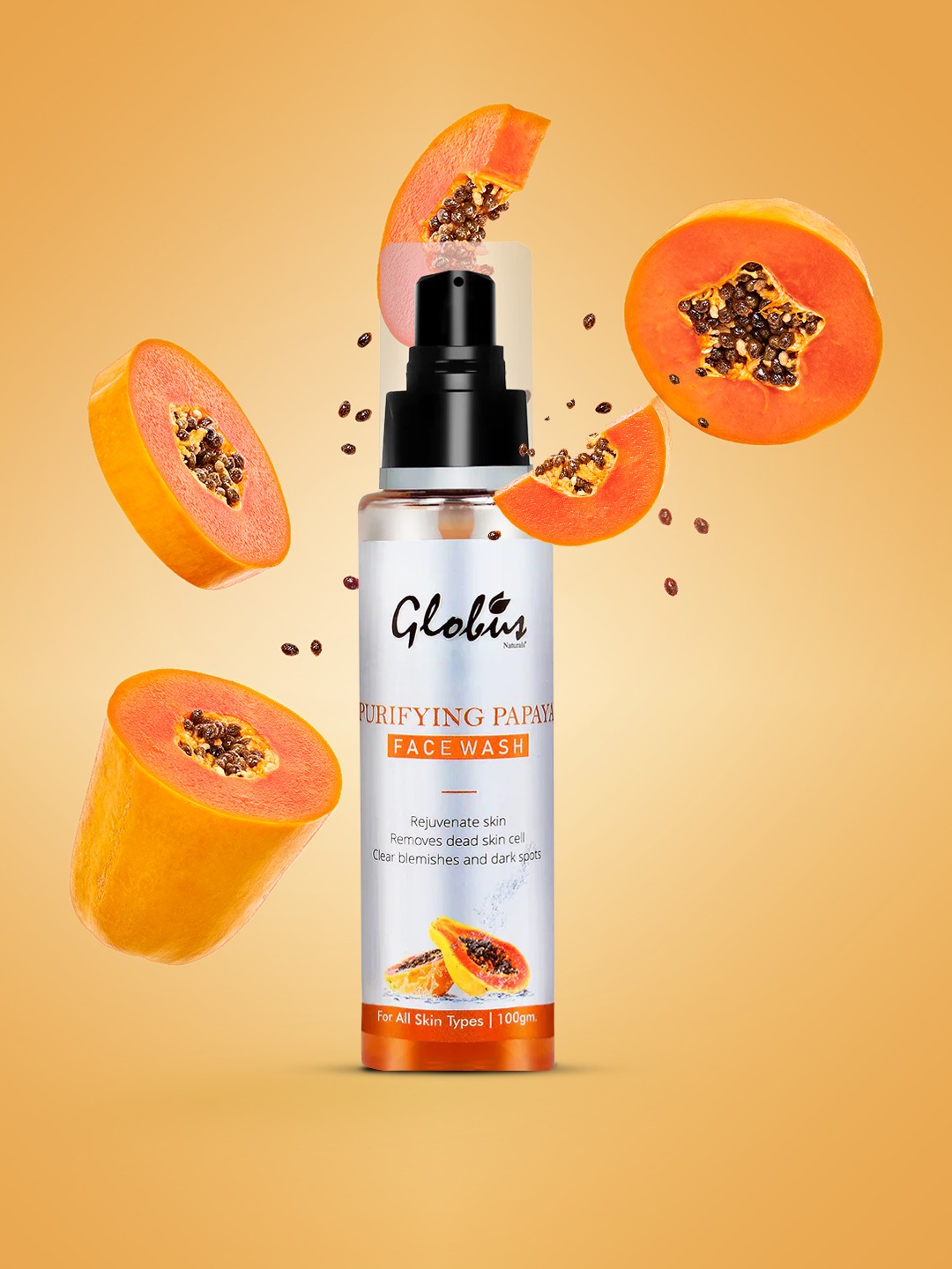 

Globus Naturals Anti-Tan Papaya Purifying Face Wash - 100g, Orange