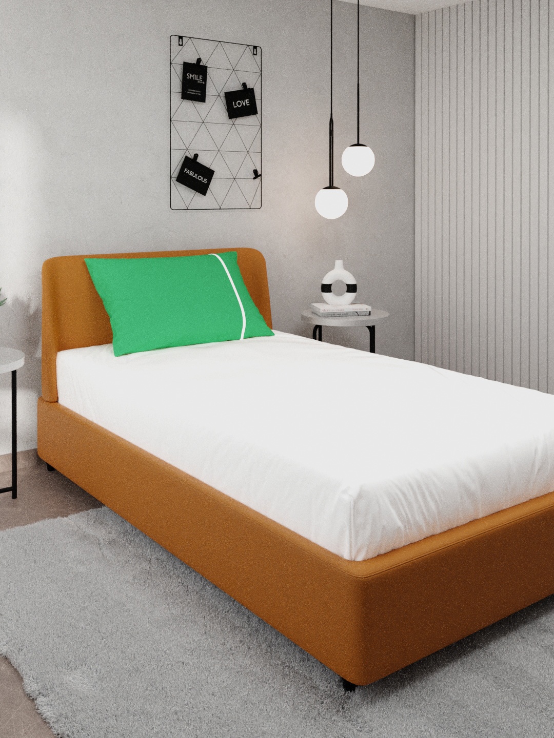 

Stoa Paris White & Green Solid 144 TC Cotton Single Bedsheet with 1 Pillow Covers