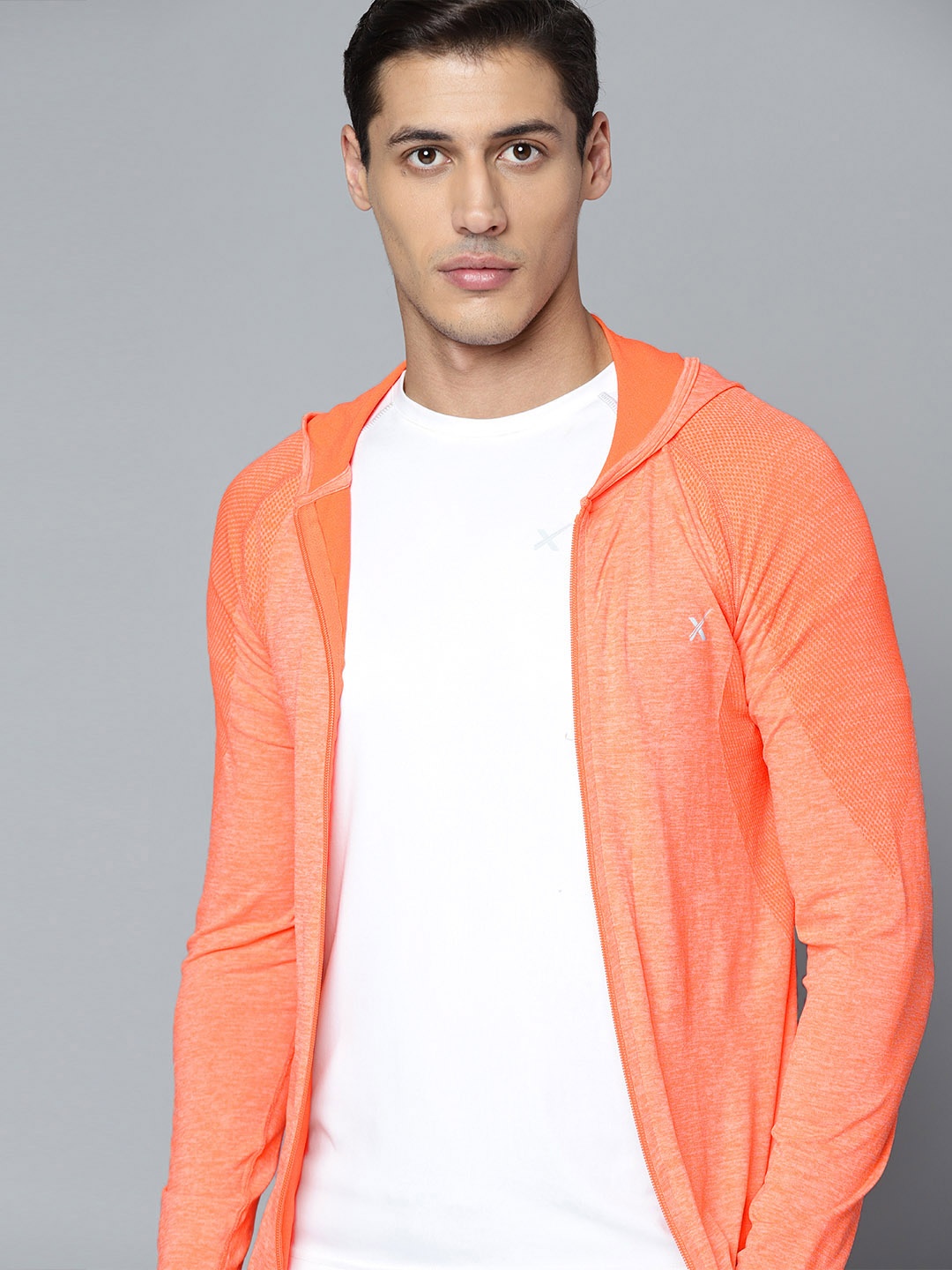 

HRX By Hrithik Roshan Training Men Golden Poppy Seamless Solid Jackets, Orange